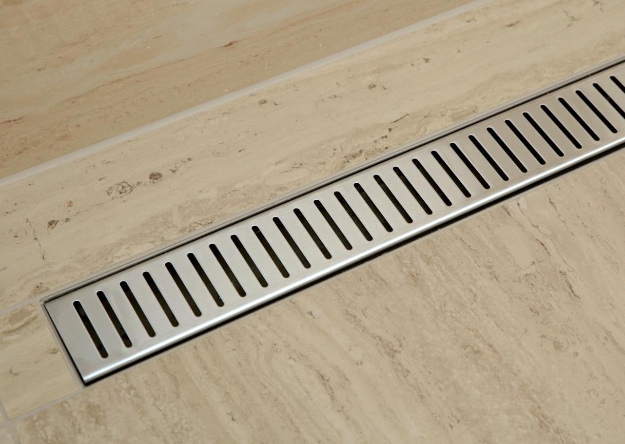 Nerezový koupelnový žlábek do prostoru