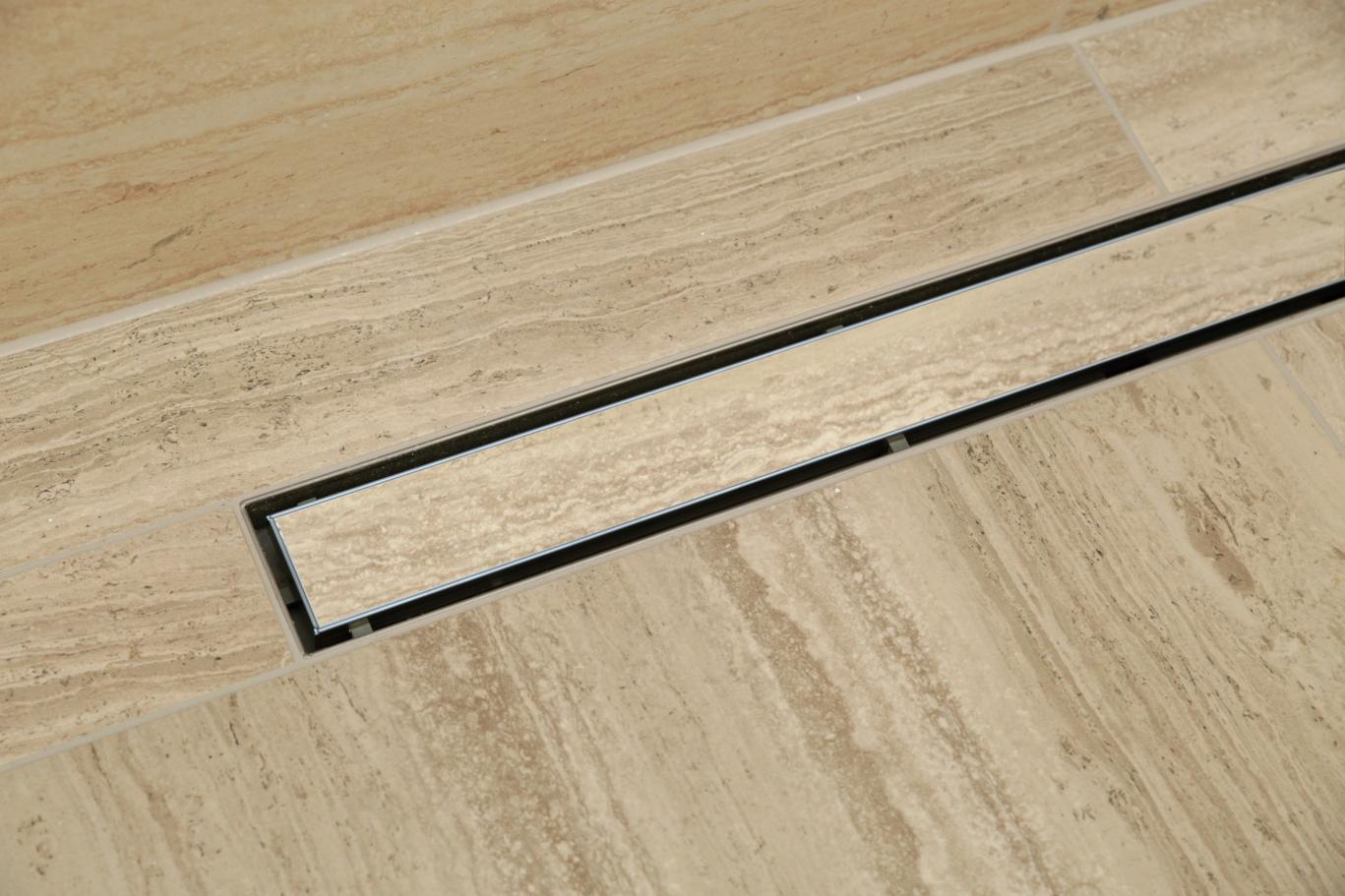 Nerezový koupelnový žlábek do prostoru