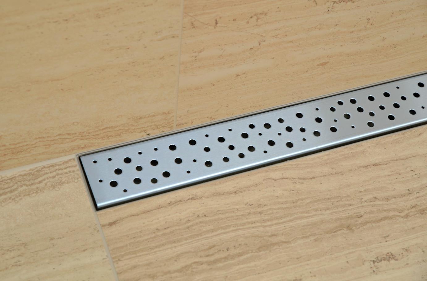 Nerezový koupelnový žlábek k zadní stěně