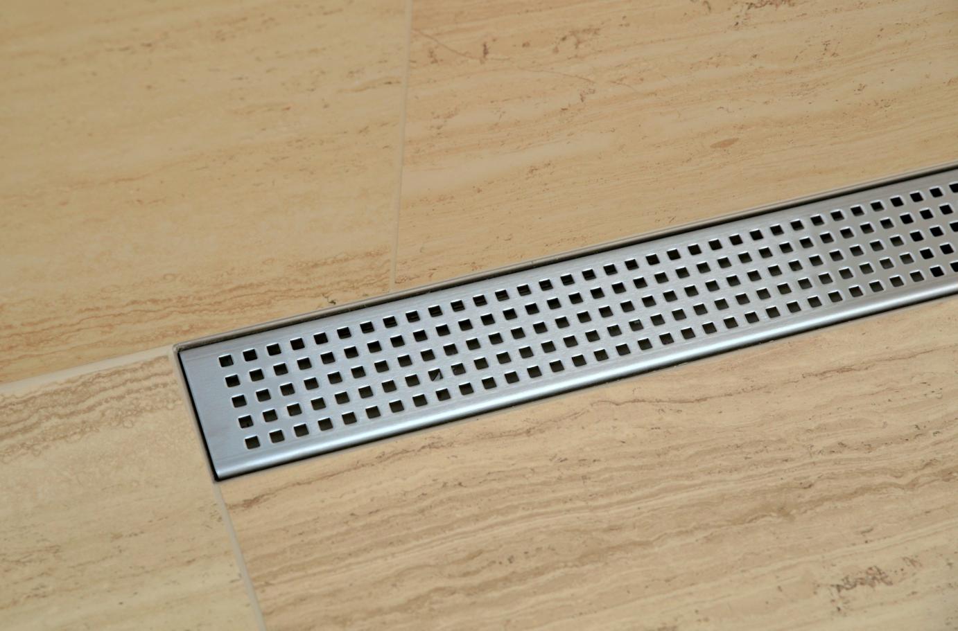 Nerezový koupelnový žlábek k zadní stěně