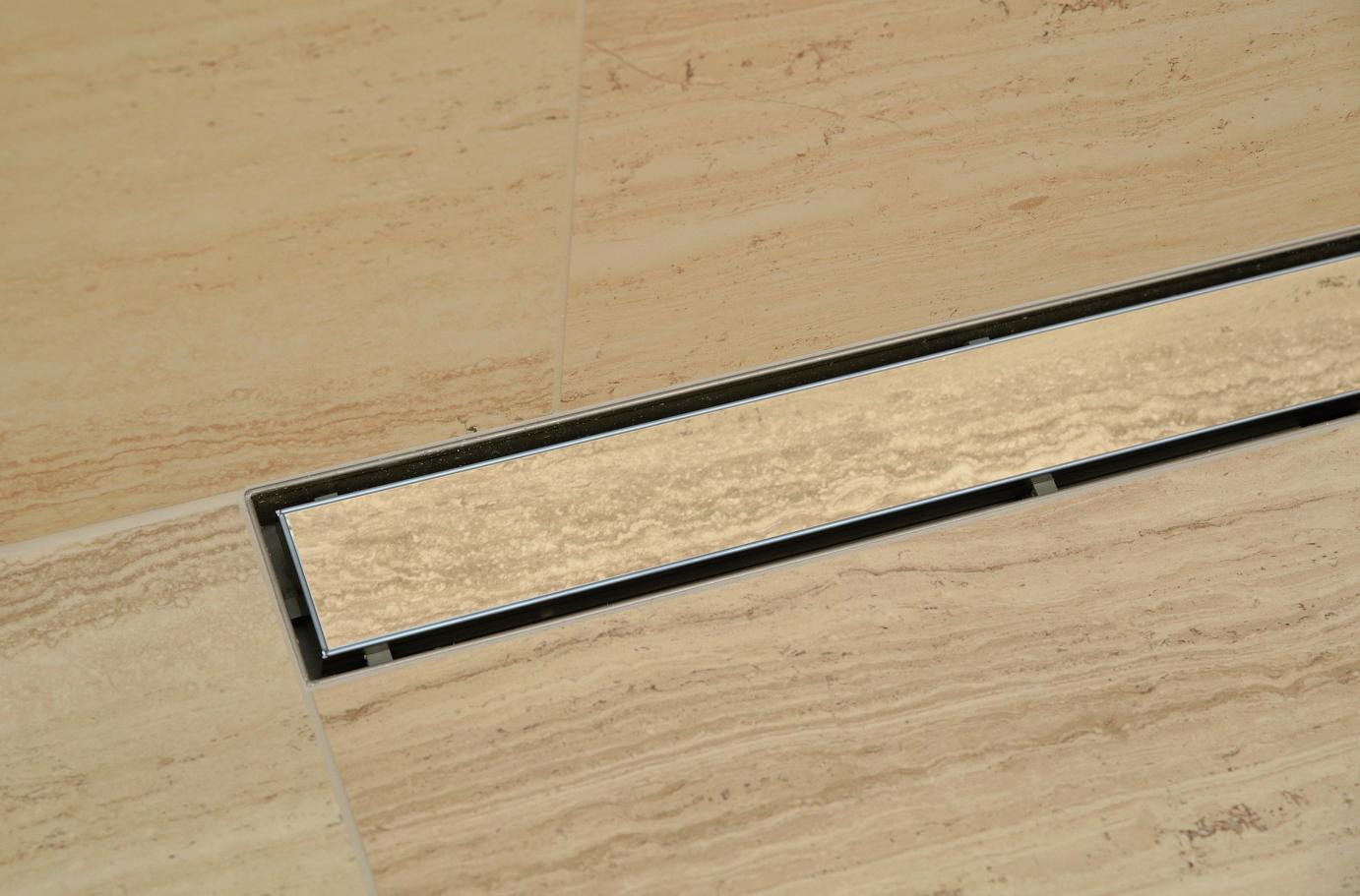 Nerezový koupelnový žlábek k zadní stěně